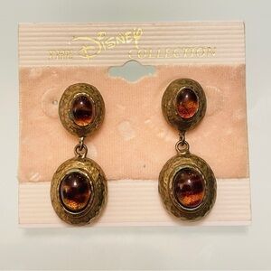 Vintage Graziano Disney Collection Brown Glass Brass Tone Hammered Drop …